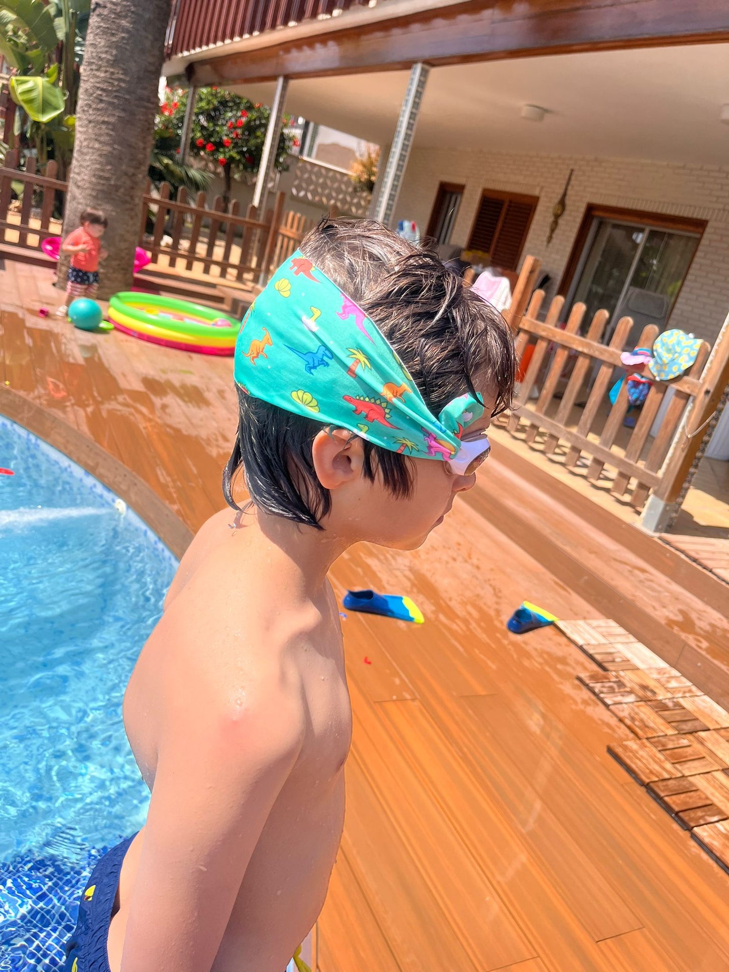 Gafas Infantiles Azules con Turbante Dinosaurios - DANDINI