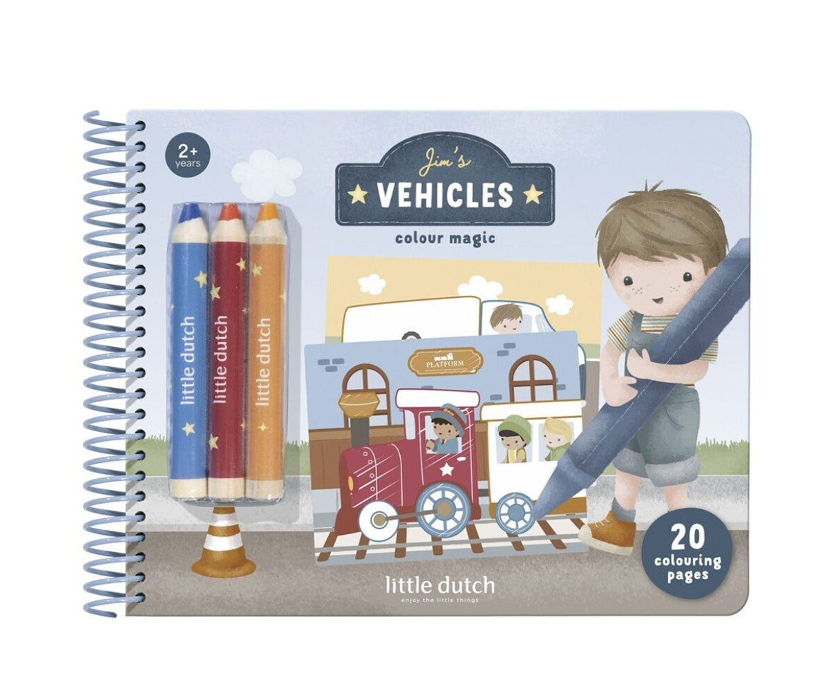 Libro Mágico Vehículos con Lapices - LITTLE DUTCH