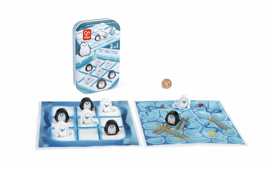 Juego de Viaje - 3 en Raya. Serpiente y Escaleras - HAPE