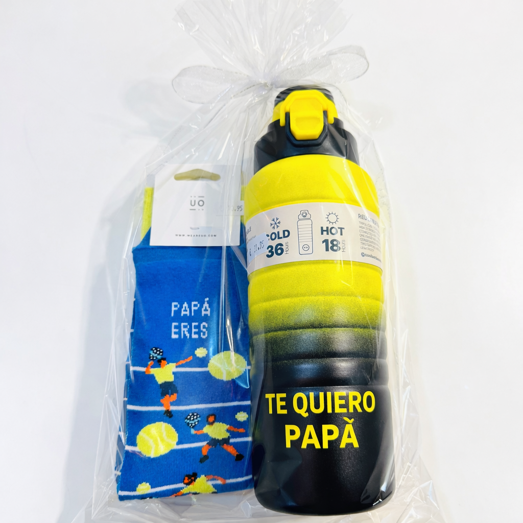 Pack Calcetín + Botella Personalizada - PAPÁ DEPORTISTA