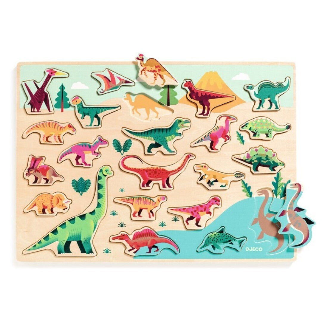 Maxi Encajable Puzle Dinos - DJECO