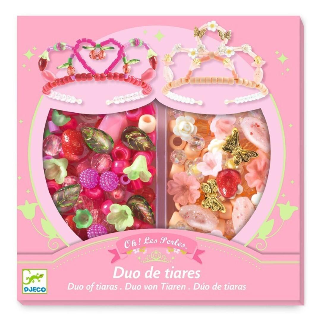 Perlas Dúo de Tiaras Rosa - DJECO