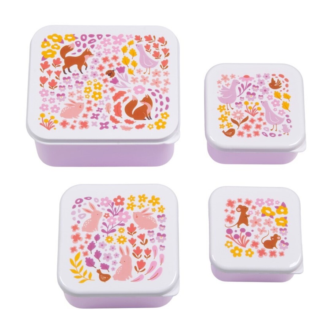Set 4 cajas snack Flores - LITTLE LOVELY