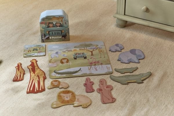 Puzzle 6 en 1 safari - LITTLE DUTCH