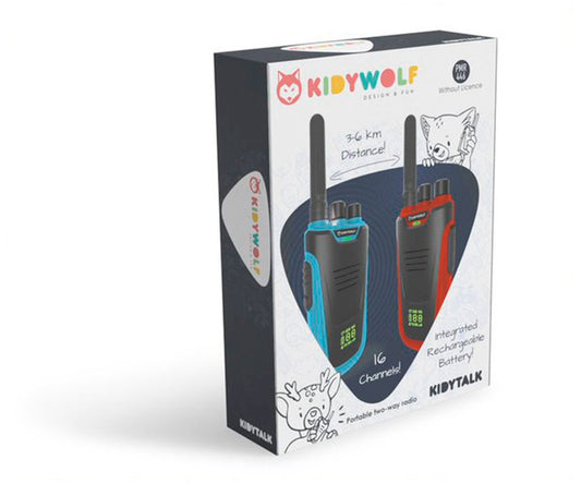 Walkie Talkie Kidytalk Rojo/Azull - KIDYWOLF