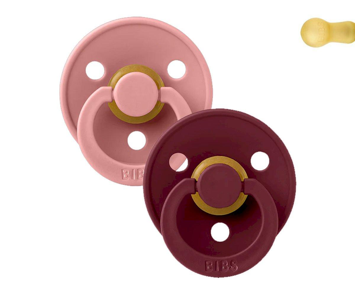 Set de 2 Chupetes Latex Talla 1 Natural Round - BIBS