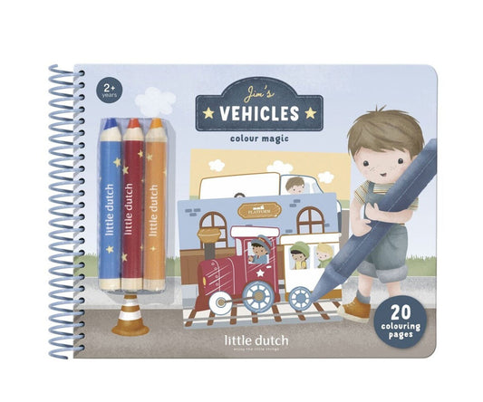 Libro Mágico Vehículos con Lapices - LITTLE DUTCH