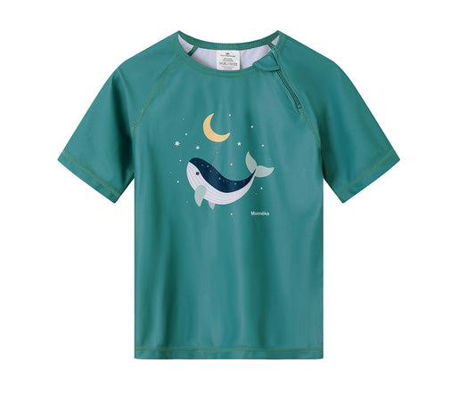 Camiseta con Protección Solar Whale Teal - MONNEKA