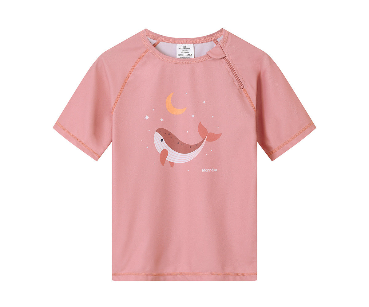 Camiseta con Protección Solar Whale Pink - MONNEKA