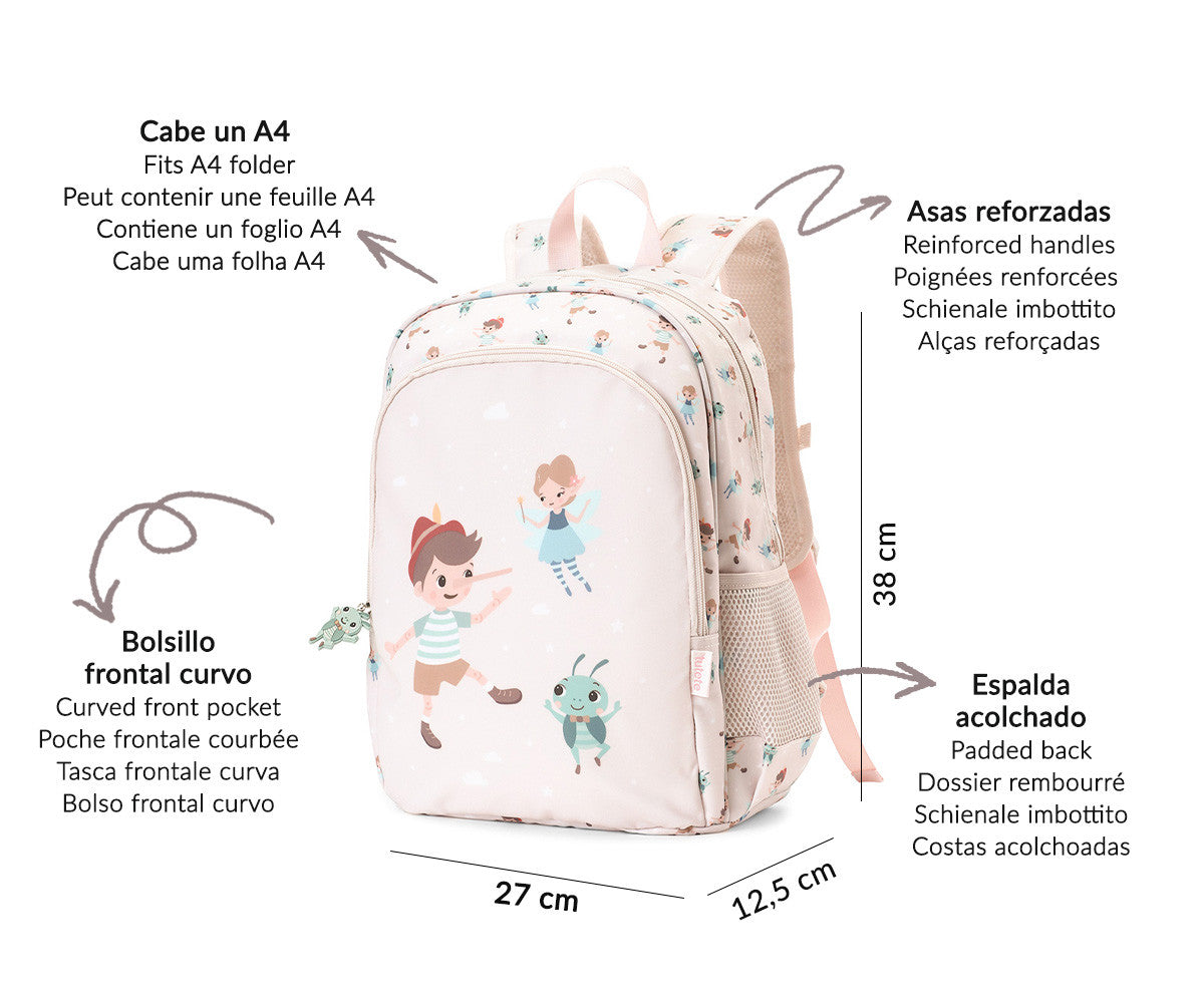 Mochila A4 + Llavero Personalizable The Wooden Boy - TUTETE