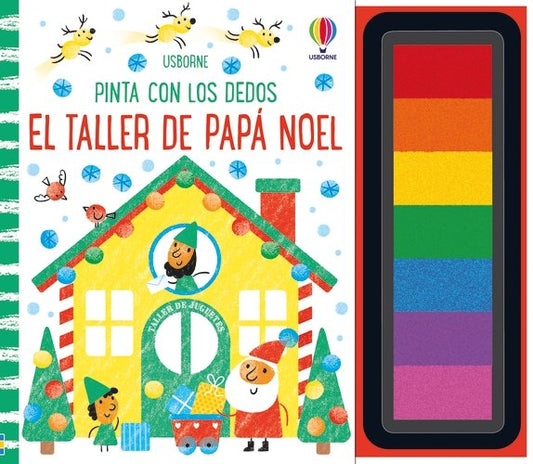 Libro Pinta con los dedos El taller de papa noel - USBORNE