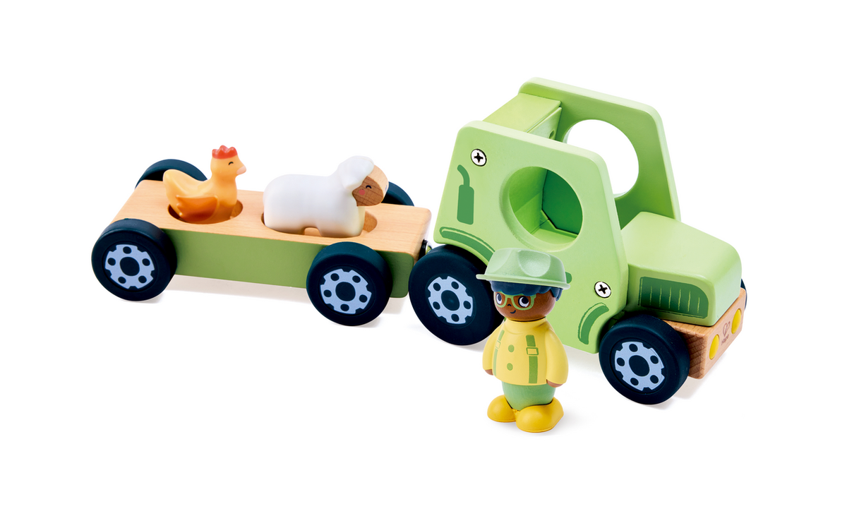 Tractor Madera Granja + Libro - HAPE