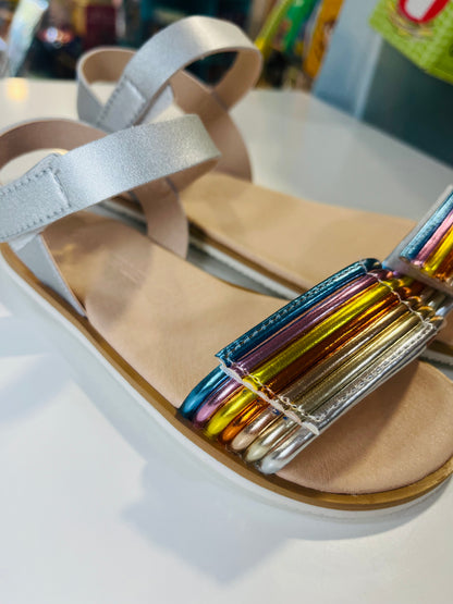 Sandalia Multicolor Plata - COQUEFLEX