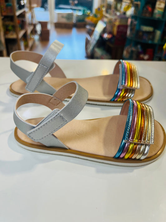 Sandalia Multicolor Plata - COQUEFLEX