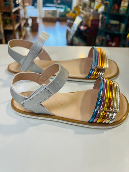 Sandalia Multicolor Plata - COQUEFLEX