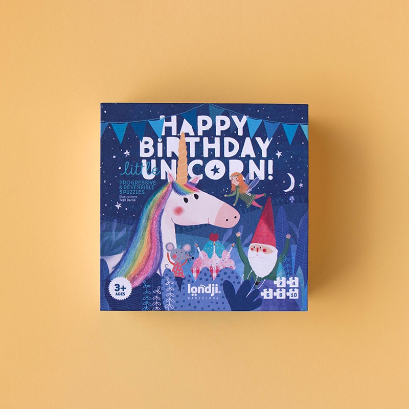 Puzle Happy Birthday Unicorn - 5 Puzles Evolutivos | LONDJI