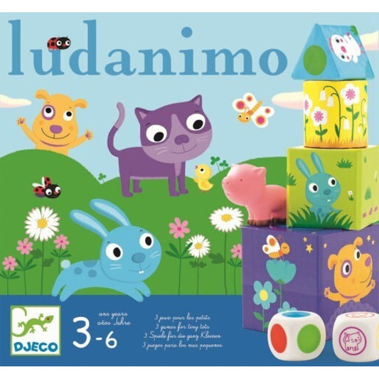 Ludanimo, 3 Juegos en 1 - Carreras, Equilibrio y Memoria - DJECO