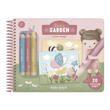 Libro Mágico Jardín de Rosa con Lapices - LITTLE DUTCH
