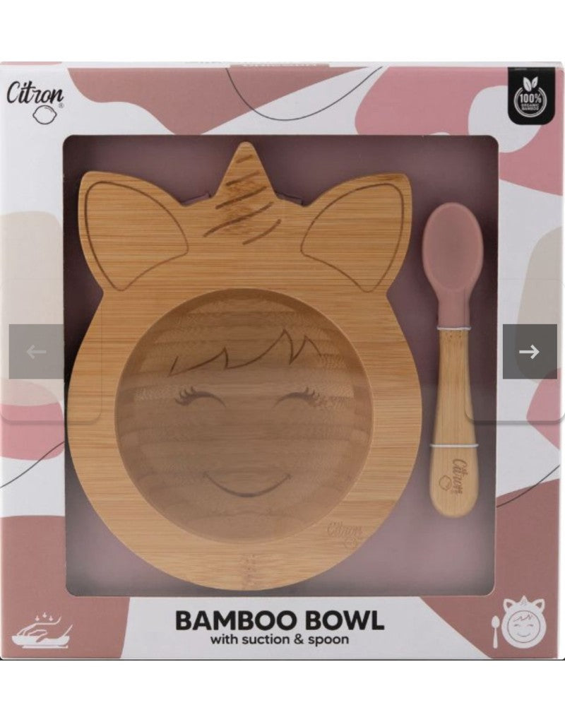 Set bol de bambú + cuchara unicornio - CITRON