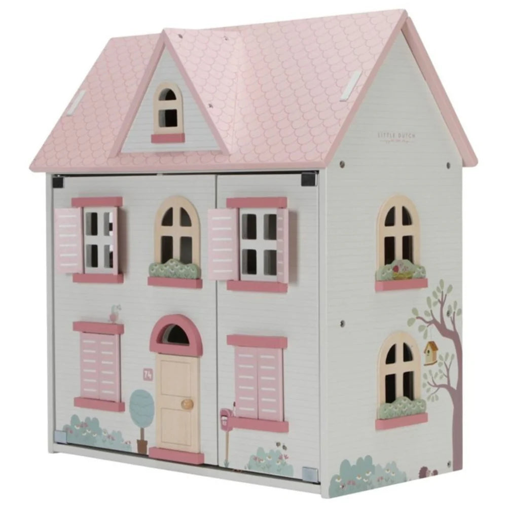 Casa de Muñecas Grande de Madera con Muebles y Muñecos - LITTLE DUTCH