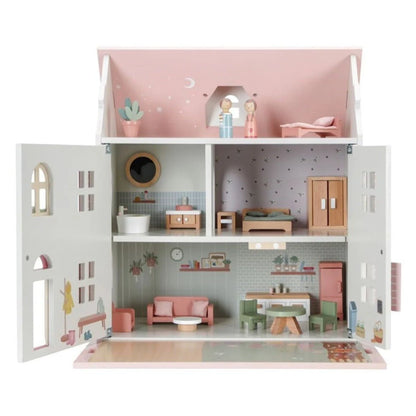 Casa de Muñecas Grande de Madera con Muebles y Muñecos - LITTLE DUTCH