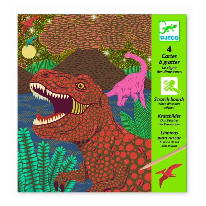 4 Láminas para Raspar Dino - DJECO