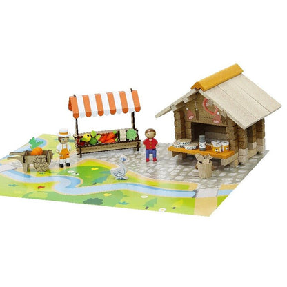 Juego de Construcción de Madera. Mercado - JEUJURA