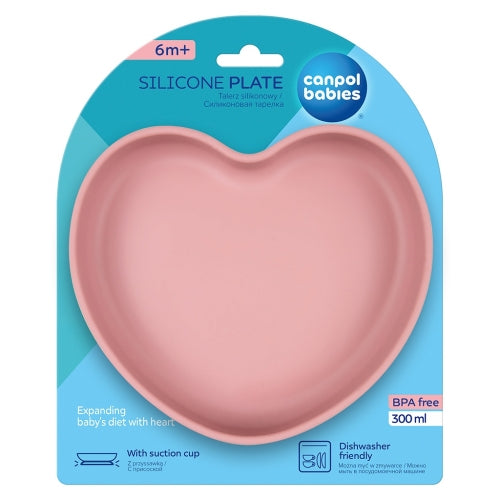 Plato Silicona corazón con Ventosa - CANPOL BABIES