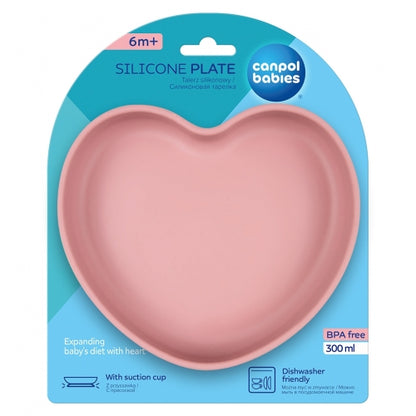 Plato Silicona corazón con Ventosa - CANPOL BABIES